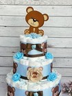 3 Tier Teddy Bear Diaper Cake Baby Shower Boy