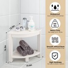 Apolimi Hdpe Corner Shower Stool shower Bench Seat Storage Shelf Shaving Legs