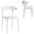 Modern Stackable Dining Chair Set  No Assembly  Plastic Chair  Patio C