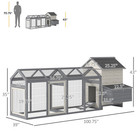 100  Chicken Coop Poultry Cage With Double Run  Nesting Box  Gray