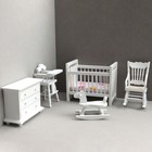 Lot 5pcs Furniture Dollhouse Miniature Children Nursery Baby Room Set Bed Chair