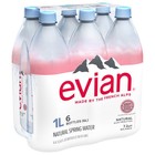 New  Evian Natural Spring Water 6 X 1 L Free Shipping      