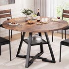 Stylish Round Dining Table Set With Wooden Top  Seats 4  Pedestal Design