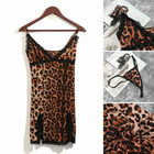 Women Leopard Print Lingerie Nightdress Slip Dress Sexy Lace Underwear Sleepwear