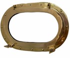 Brass Canal Boat Porthole 14 Inch Window Ship Oval Glass Wall D  cor Wall Mirror
