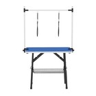 42  Pet Dog Grooming Table Foldable Adjustable Arm Non Slip Desktop Storage Blue
