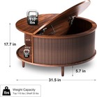 Round Coffee Table  31 5  Fluted Center Table With Storage  Lift-top Coffee Tabl