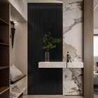 Yll Yll Pvc Slat Wall Panel Peel And Stick 236x 15 7 Faux Black Wood Grain Slat