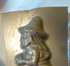 Witch Flying On Broomstick  Candy Mold Tin Vintage Halloween Chocolate Mold