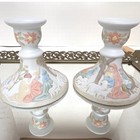 Nativity Candle Holders Lefton Christopher Collection Vintage Porcelain