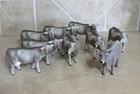 Safari Ltd Lot Of Brown Swiss Cow Bull Lot 9 Milk Dairy Cattle Toys Collectibles