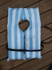 Vintage Adult Type Ii Pfd   Light Blue And White Striped    Life Preserver  Vest