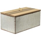 Decorative Rustic Galvanized Metal Storage Box With Wooden Lid 12 w X 6 5 d