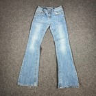 Grace In La Girls Size 16 Bootcut Jeans Cross Embroidered Embellished Blue Denim