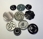 Vintage Button Packs - 10 Mixed Black   Gray Casein Buttons Czech  France  b6 b1