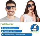 2pcs Eye Patch For Adults Kids Adjustable Washable Eyeshades Concave Foam Padded