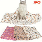 Soft Flannel Fleece Cat Dog Blanket Bed Mats Paw Foot Print Warm Pet Blanket Sle