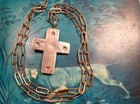 Vintage Navajo Sterling Silver Turquoise   Repousse Heart Necklace