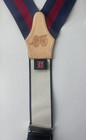 British Regimental Stripe Suspenders Braces Navy Red Tan  made In Uk 