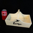 Rustic Yellow Wood Basket W Handle Bird   Home Farmhouse D  cor 8 25  X 10 25 