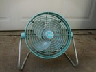 Vintage Turquoise Dominion Electric Fan 10  Round Mid Century Mcm 2 Speed