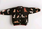 Christine Foley Childrens Dog Sweater Cardigan Bone Buttons 7 8 Vgc Green Multi