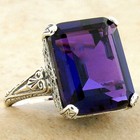 Antique Style 925 Sterling Silver Filigree 8 Carat Sim Amethyst Ring        933x