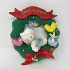 Rare Htf Hello Kitty Merry Christmas Happy Holidays Plush Wreath 2001