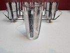 8 Vintage Black   Gold Mcm Retro Highball Cocktail Glasses