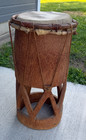 Vintage Antique Primitive Wood Hand Carved Garifuna  Drum - 19  Tall
