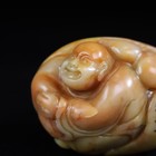 Chinese Natural Shoushan Stone Hand-carved Maitreya Buddha Statue Pendant 4035