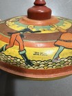 Vintage 1930s Ohio Art Usa Tin Spinning Top Toy Red Wood Handle Workin 9   