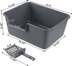 4 Packs Litter Boxes With High Sides 19 6  Lx15 35 Wx8 6 H Multi Cat Litter Pan