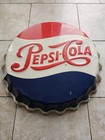 Vintage Original 1950 s Pepsi Cola 19  Tin Embossed Bottle Cap Soda Sign 