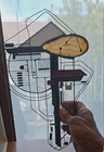 Mixed-media Abstract Industrial Style Stainglass Art  Sculptural Suncatcher