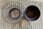 19c Victorian French Round Wire Basket Planter