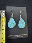 Santo Domingo Native American Turquoise Slab Earrings