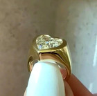 Engagement Bezel Set Ring 14k Yellow Gold Finish 2ct Heart Cut White Moissanite