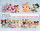 Random 3pc Pet Shop Lps Toy Cute Figure Cats And Dogs With 7pc Accessories Rare