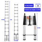 16 5ft 5m Telescopic Folding Ladder Multi-purpose Extendable Aluminum With 2hook