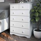 White Finish 6 Drawer Dresser 100  Solid Wood Chest Of Drawers