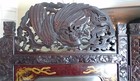 Antique Asian Oriental 4 Panel Screen 