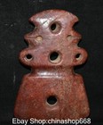 6 8  Old Chinese Hongshan Culture Jade Carving Dynasty Beast Head Axe Pendant