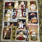Quilt Handmade Christmas Themed Wall Hanging table lap  26   x 29    Snowmen Cotton