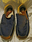 Crocs Men s Walu Luxe Canvas Slip-on Loafer Navy Brown 203473 Size 10