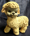 Textured Ceramic Lamb White Pink Gray Vtg Figurine 1950s Anthropomorphic Nursery