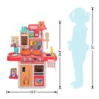 Kids Kitchen Playset Pretend Cooking Play Toy W light music  42 Piece Accessorie