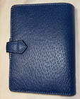 Filofax Personal Agenda Pimlico Teal Blue Leather 6 Ring Planner Organizer Vtg