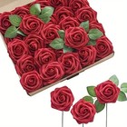 25pcs Silk Roses Artificial Flowers Realistic Bouquet Home Decor Xmas Gifts Us