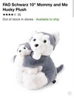 Fao Schwarz Cub Cuddles Mommy   Baby Husky Dog Plush Nwt